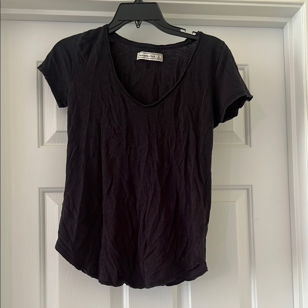 Abercrombie & Fitch Black Fitted Short Sleeve Tee